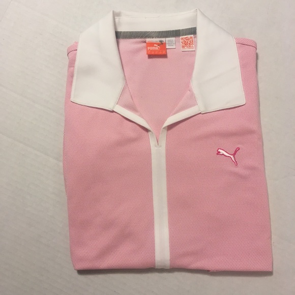 Puma Pink Short Sleeve Polo Shirt - Picture 4 of 7